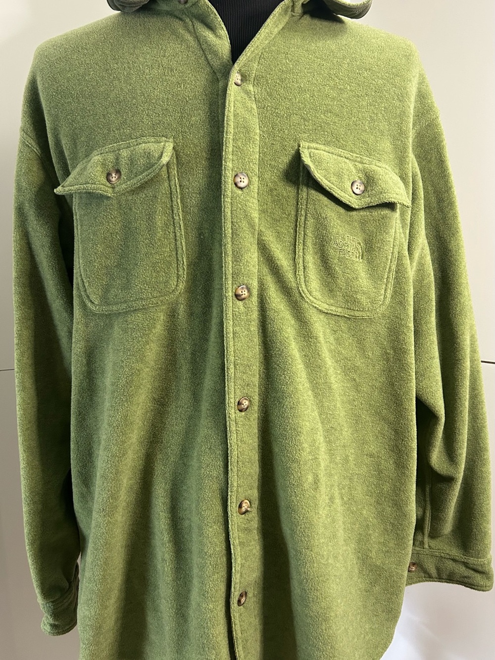 The North Face Men's Olive Green Fleece Shirt Jacket